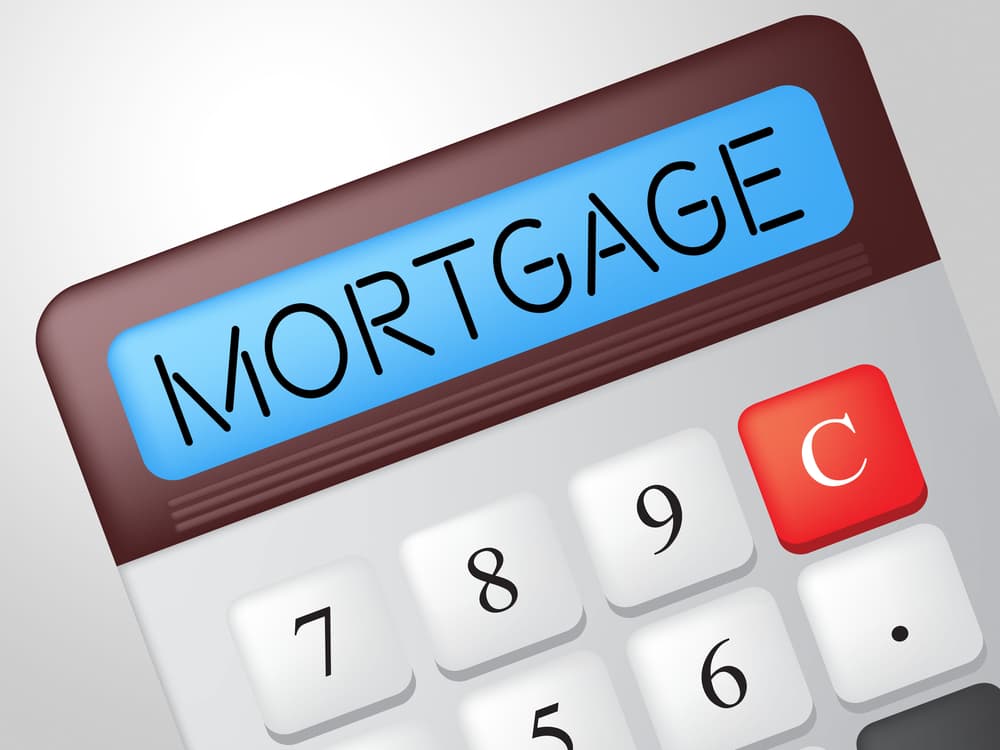 A mortgage calculator with the word "mortgage" prominently displayed on it.
